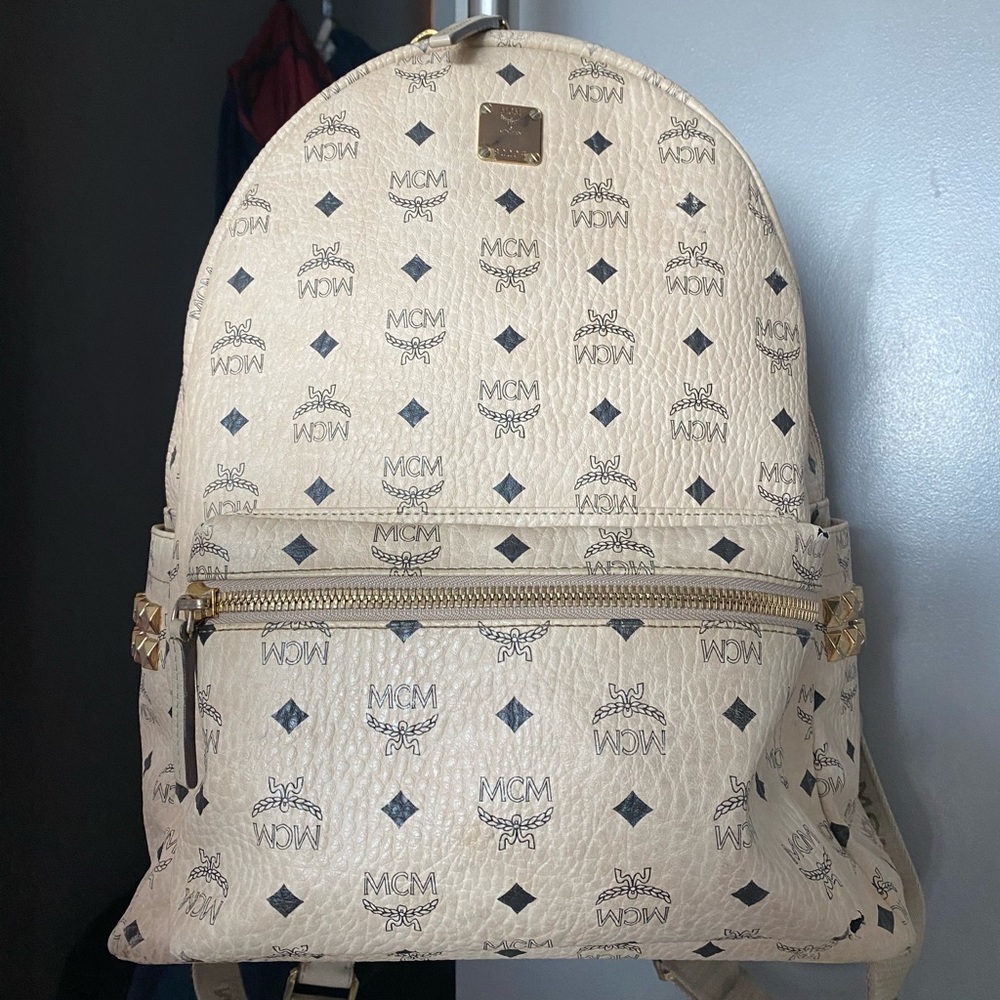 Authentic MCM Backpack Beige